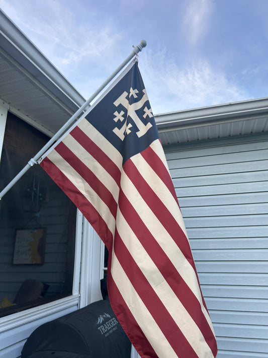Jerusalem Cross American Flag - White